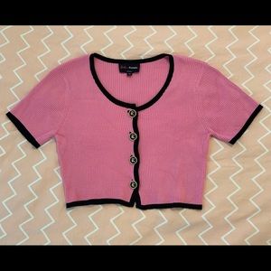 Barbie™ x Pomelo Two Tone Buttoned Crop - Pink XS